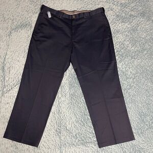 NWT Men’s Haggar Pants Classic Premium No Iron Khaki 40W x 29L Navy Flat Front